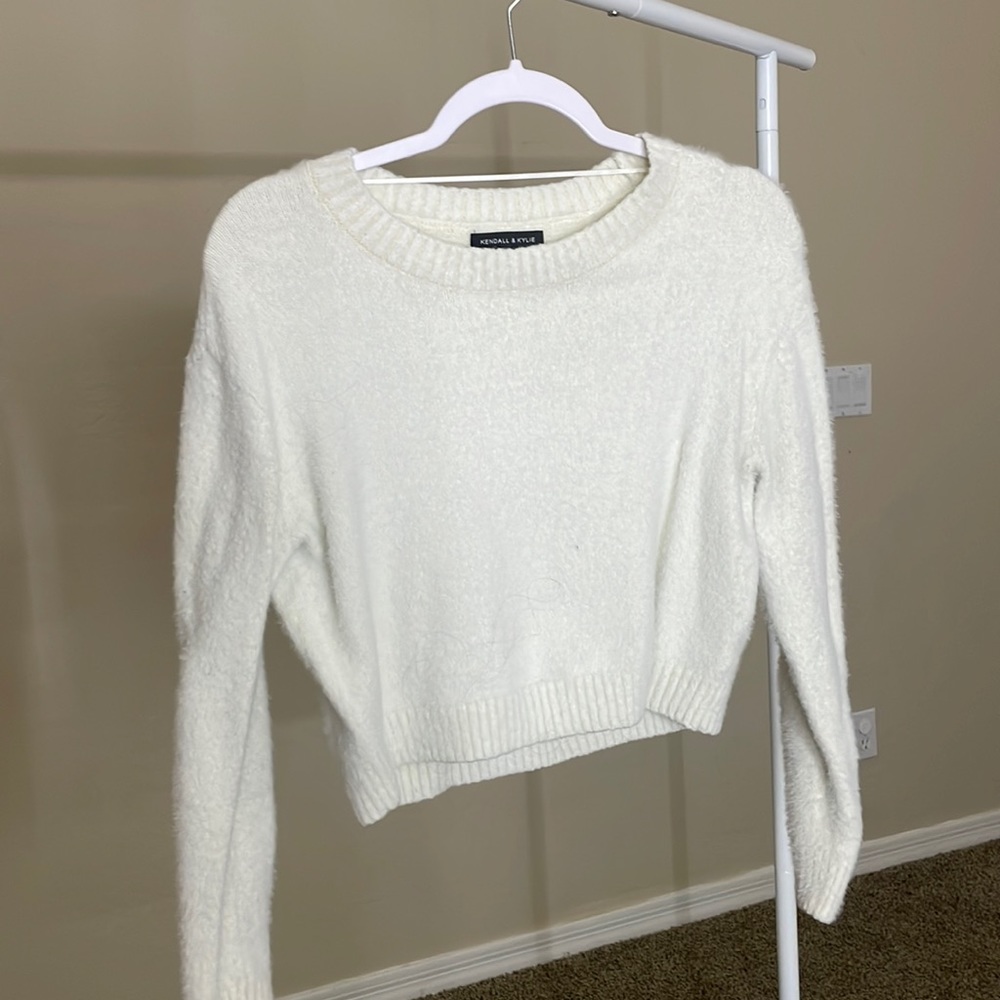 Kendall & Kylie Fluffy Cropped Sweater